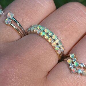 Mejuri Opal Half Eternity Band 14K Yellow Gold Size 7